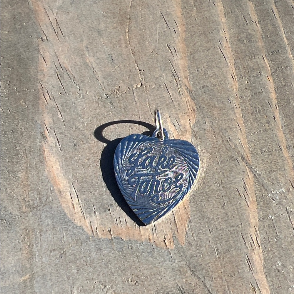 Lake Tahoe Silver Heart Pendant